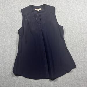 Banana Republic 100% Silk Sleeveless Blouse Navy XS NWT